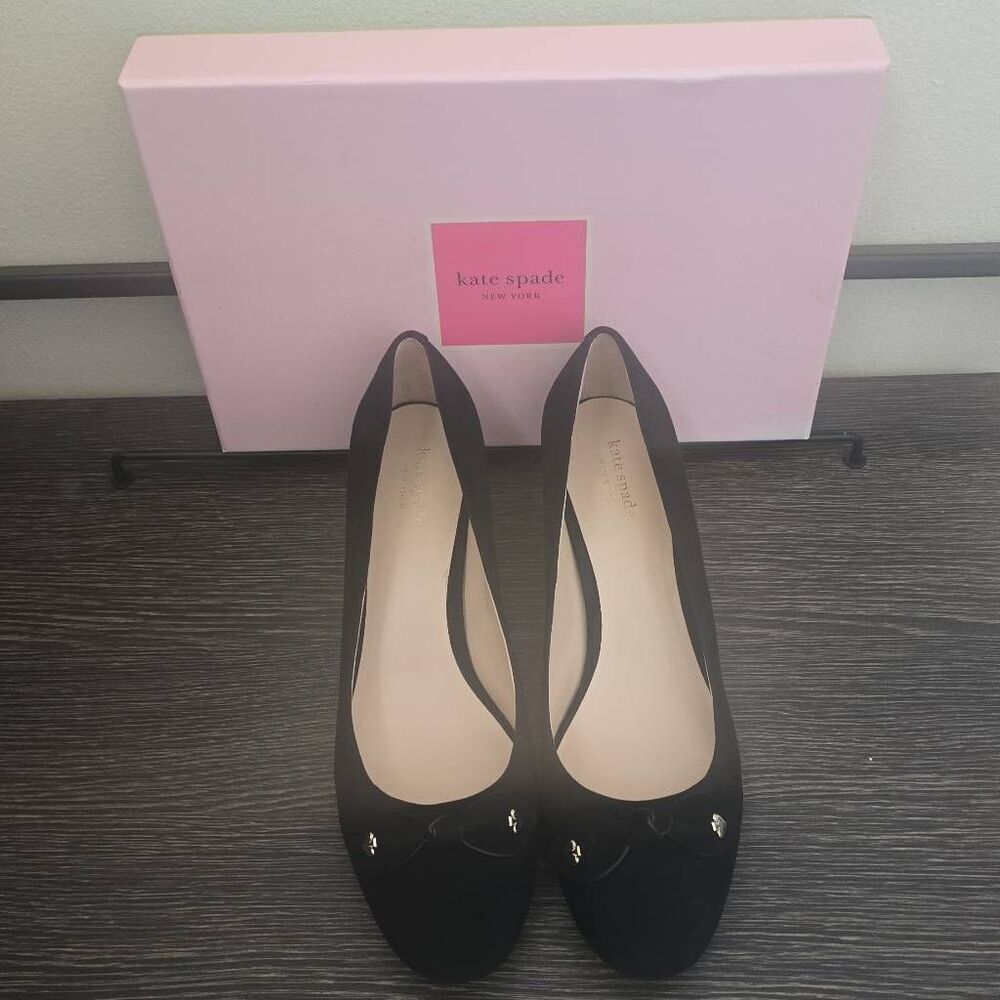 Kate Spade Black Suede Benice Low Heel Pump, NIB, 10M